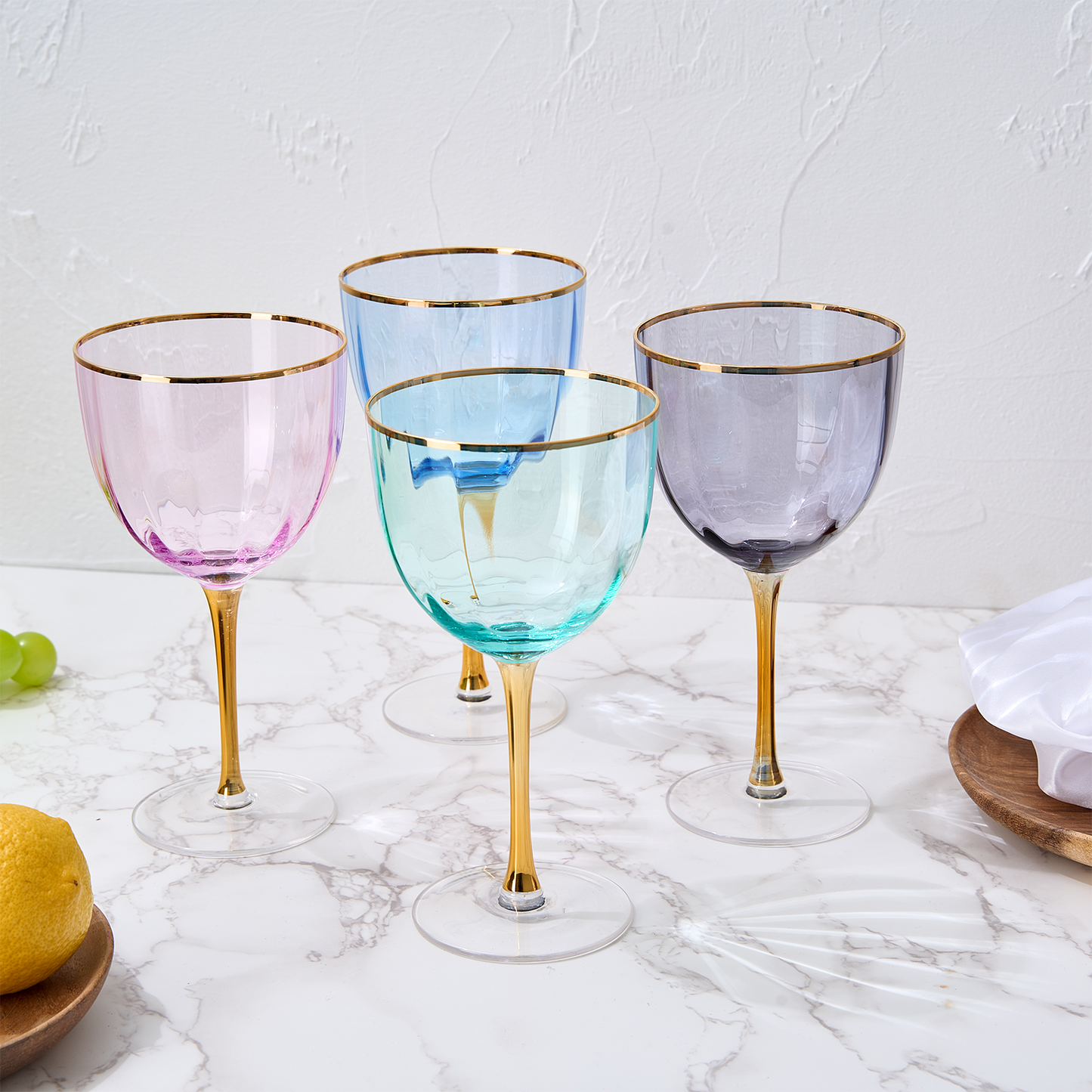 Topiary Crystal Wine Glassware, Set of 4