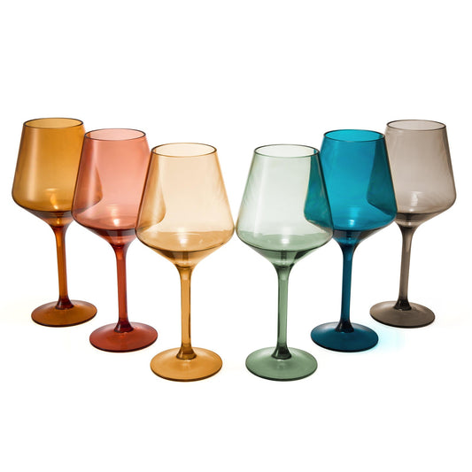 Eze Wine Glassware, Unbreakable Acrylic, Set of 6